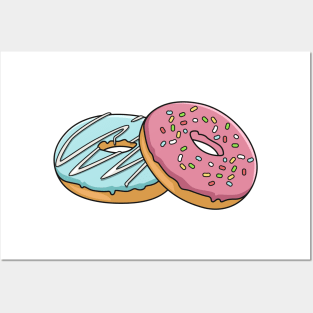 Donut cartoon illustration Posters and Art